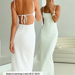 Princess Polly White Sheath Spaghetti Strap Dress